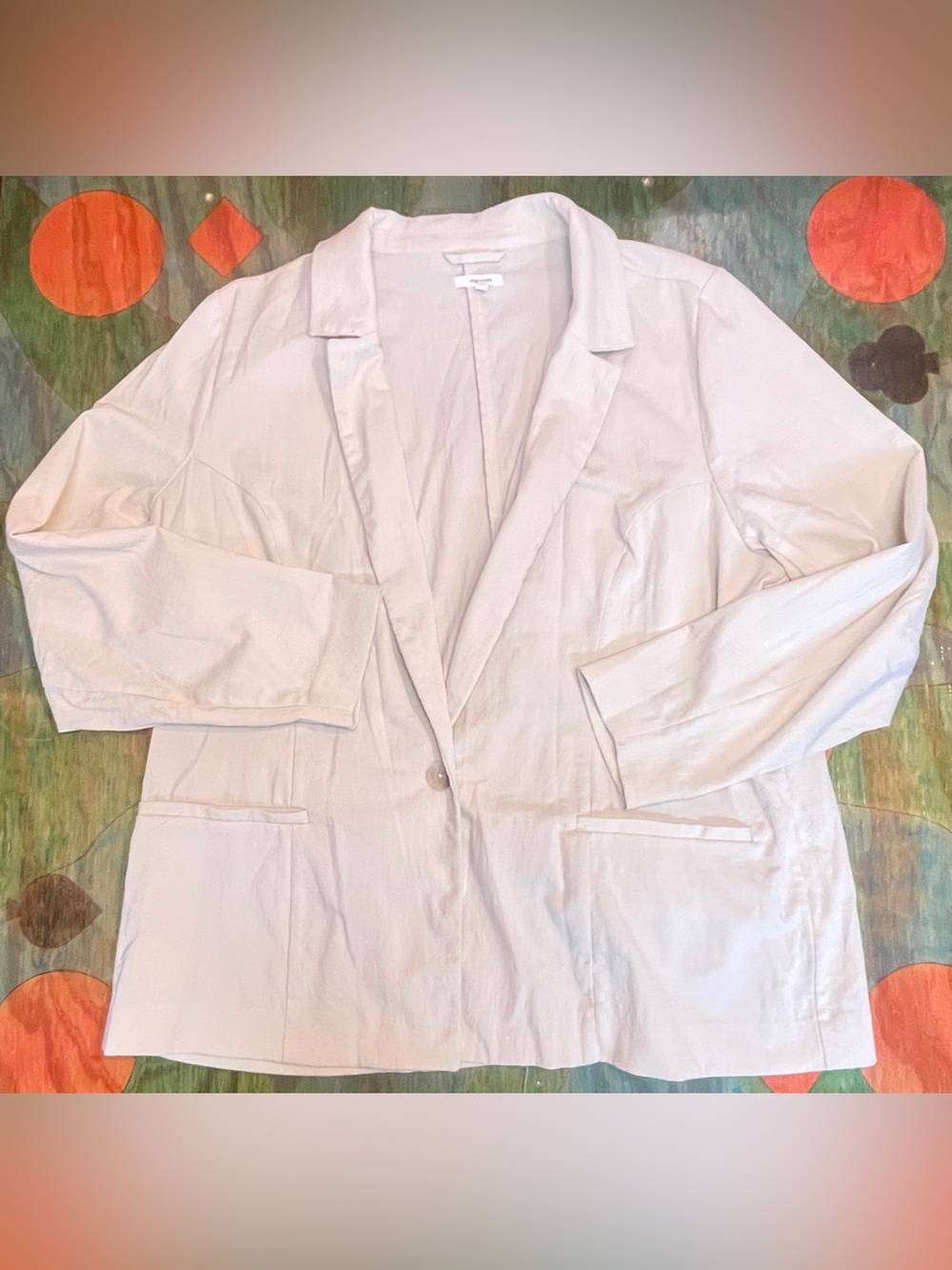 Maurices Cream Colored Lightweight Blazer Coat Size 2X Nylon Rayon Spandex Stret